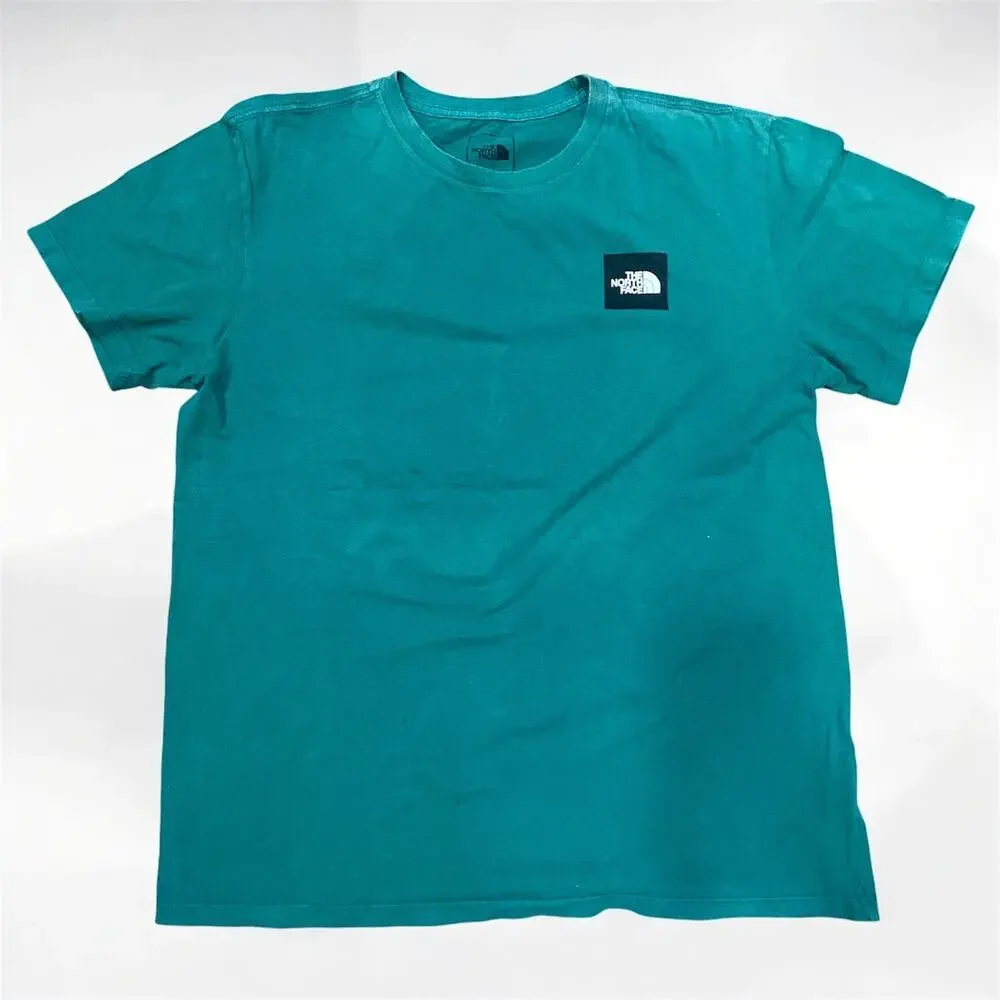 The North Face Green Cotton Tee Size Men’s Large Logo Front Back Short Sleeve